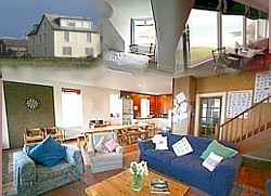 Chauffers Cottage, a self-contained annexe, with an upper platform with twin beds accessed by a steep ladder, and not suitable for young children or the infirm, and a sofa bed on the ground floor. There is a shower-loo, and kitchen.